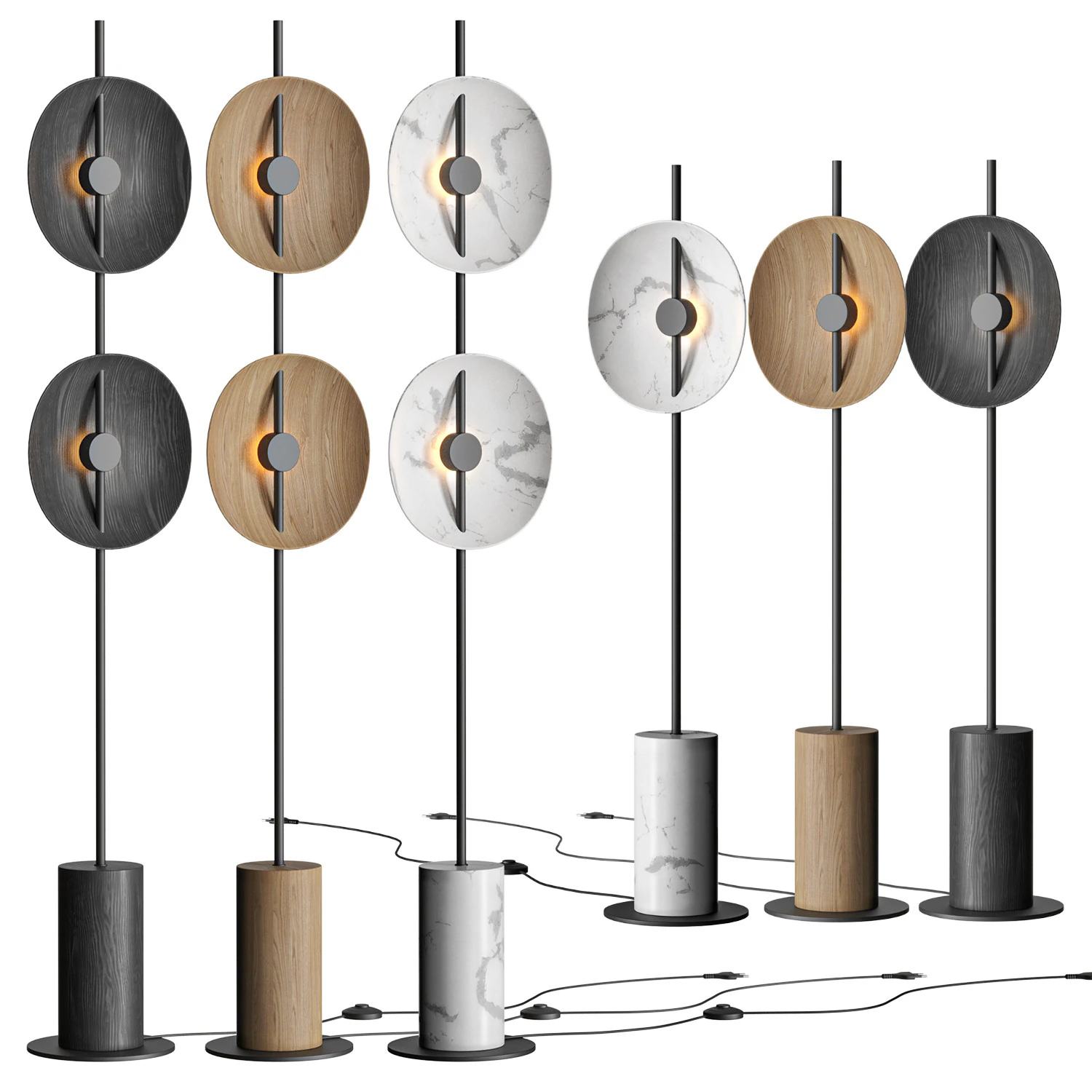 Double Moon Floor Lamp by Radilum 3D Model .c4d .max .obj .3ds .fbx .stl .blend