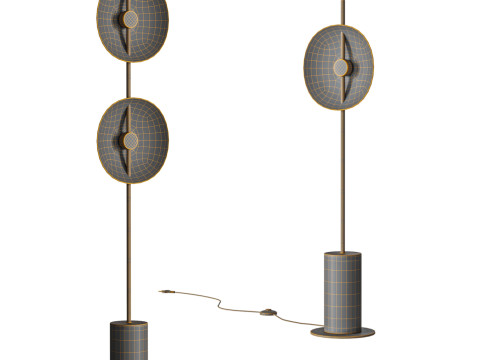 Double Moon Floor Lamp by Radilum Modelo 3D