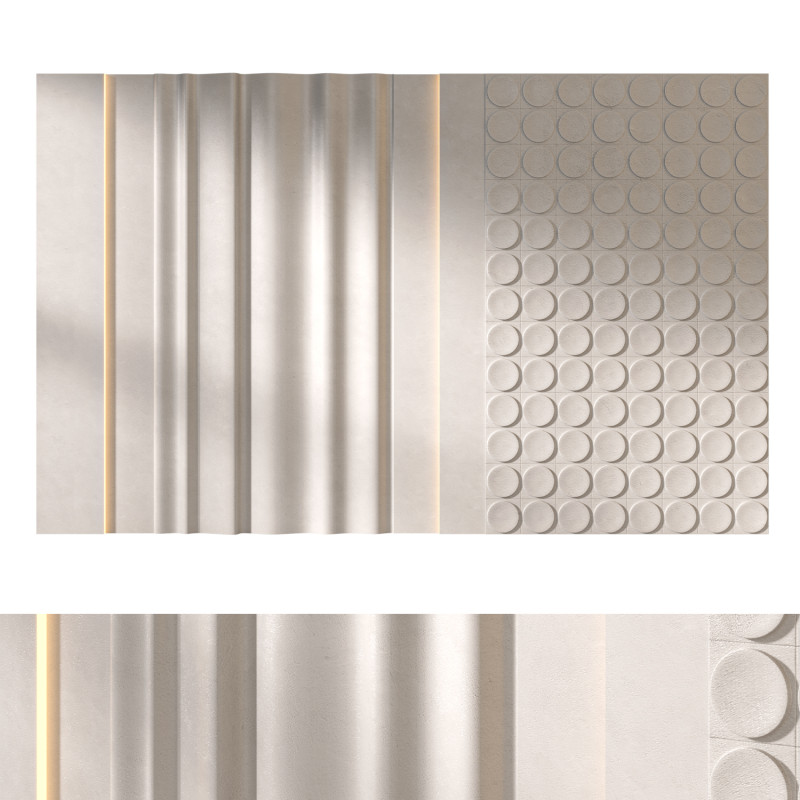 Headboard 3d Wall Panel 06 3D Model .c4d .max .obj .3ds .fbx .stl .blend 