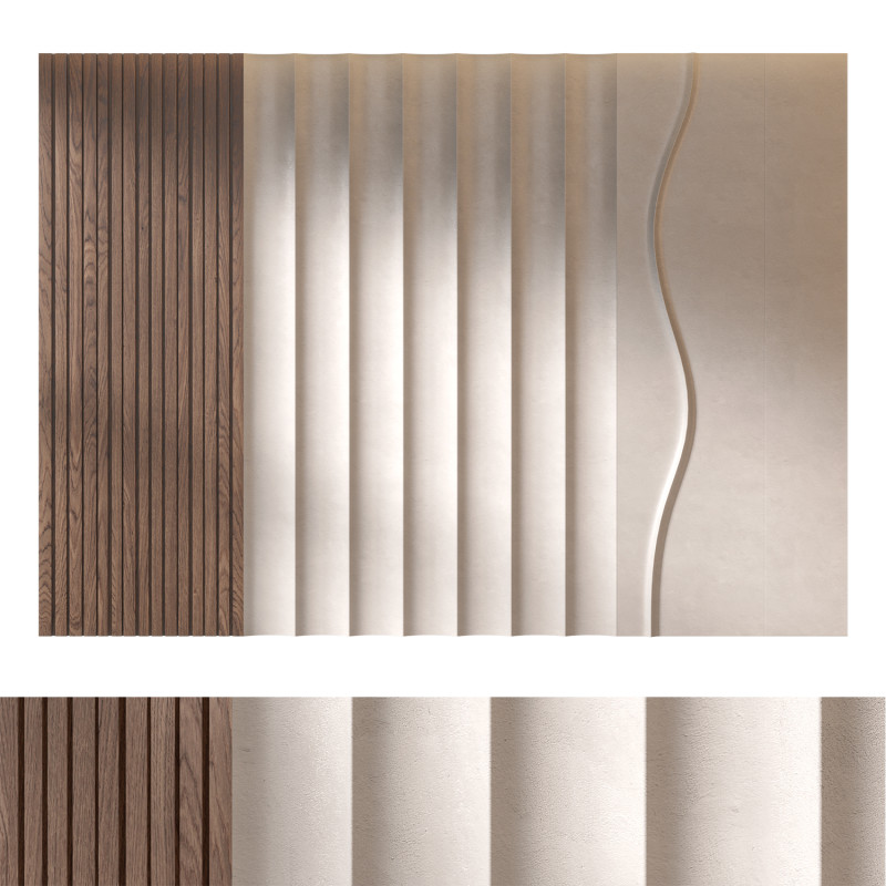 Headboard 3d Wall Panel 08 3D Model .c4d .max .obj .3ds .fbx .stl .blend