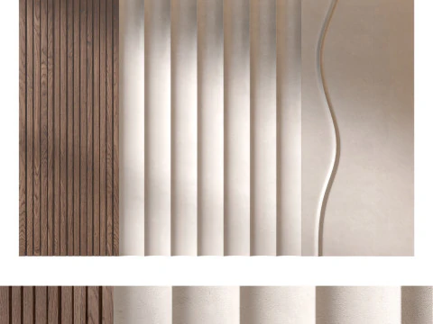 ヘッドボード 3D 壁パネル 08 3Dモデル