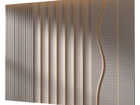 ヘッドボード 3D 壁パネル 08 3Dモデル