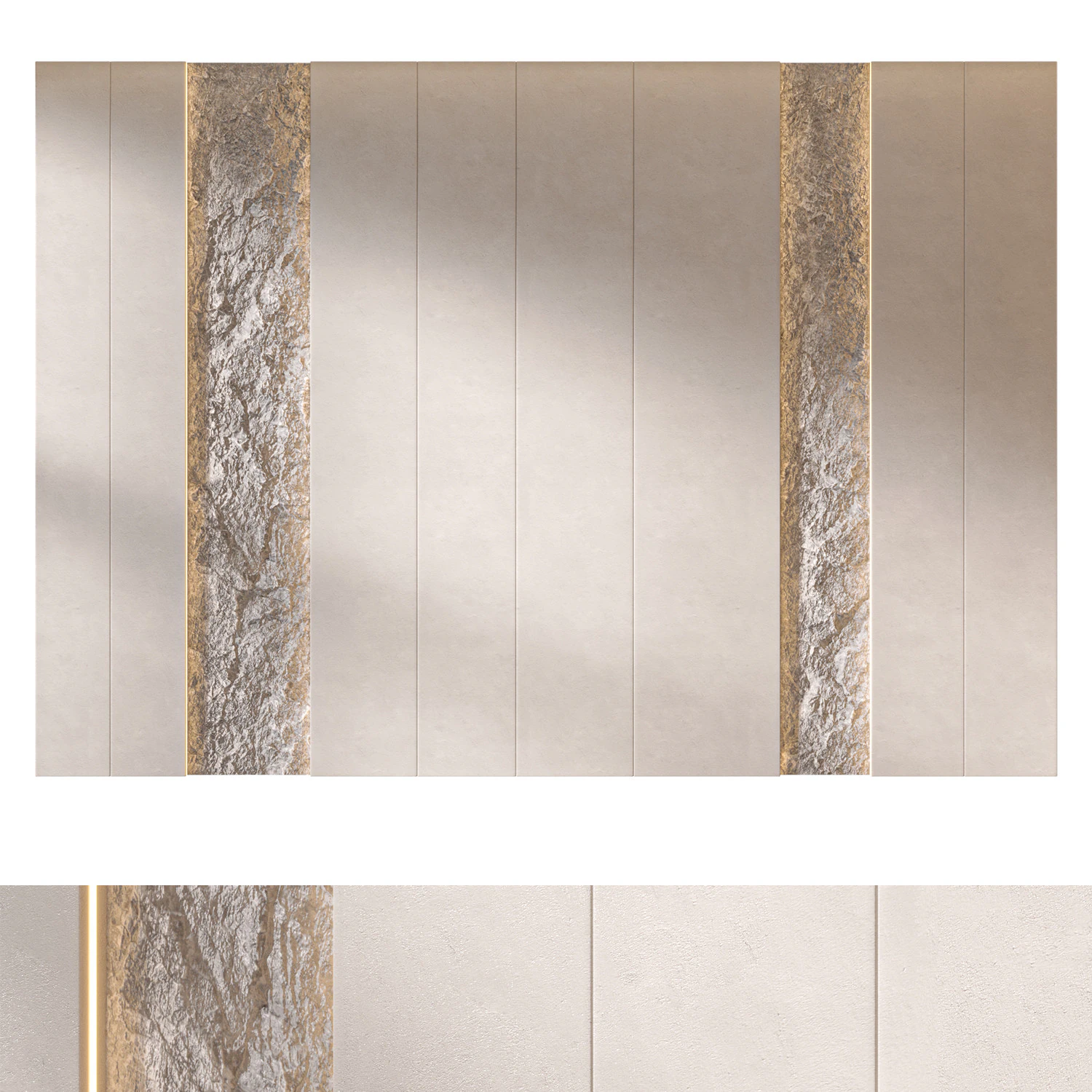 Headboard 3d Wall Panel 09 3D Model .c4d .max .obj .3ds .fbx .stl .blend 
