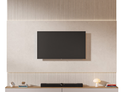 TV wall set 02 3Dモデル