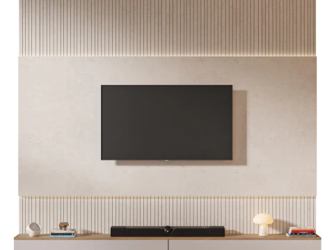 TV wall set 02 3D Model