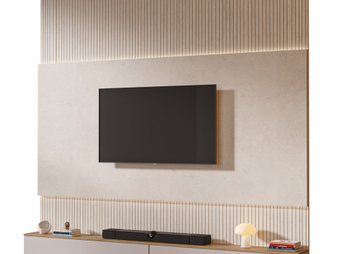 TV wall set 02 3D मॉडल