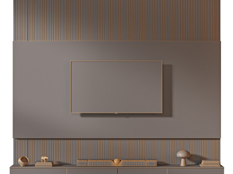 TV wall set 02 3D मॉडल