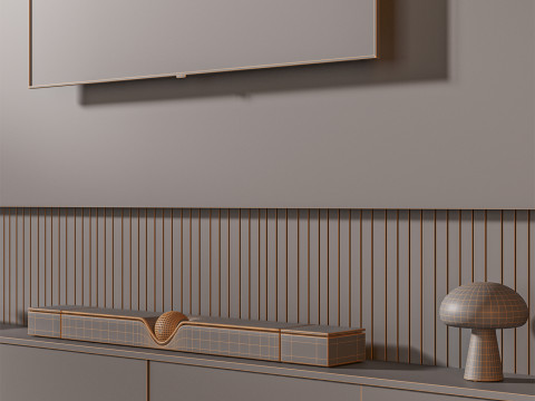 TV wall set 02 3D मॉडल