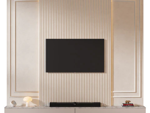 Conjunto de parede para TV 03 Modelo 3D