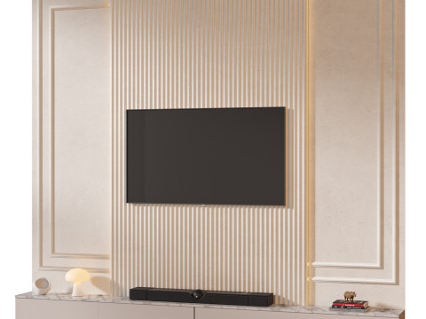 TV wall set 03 3D Модель