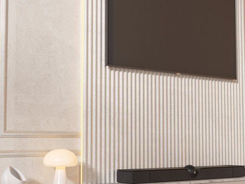TV wall set 03 3D Модель