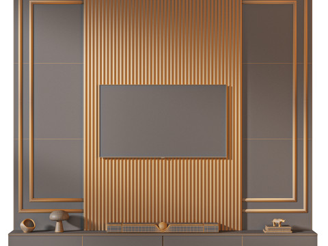 TV wall set 03 3D Модель