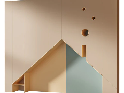 3D-Wandpaneel f&uuml;r Kinder 01 3D Modell