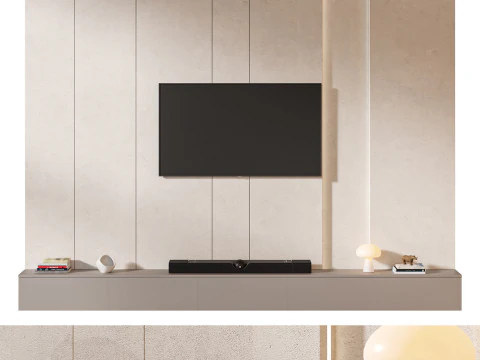 TV wall set 04 3D Model