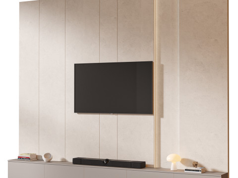 TV wall set 04 Modelo 3D