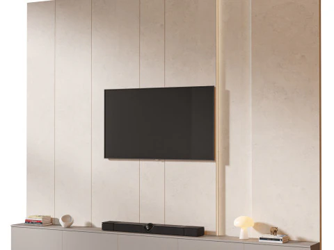 TV wall set 04 3D Model