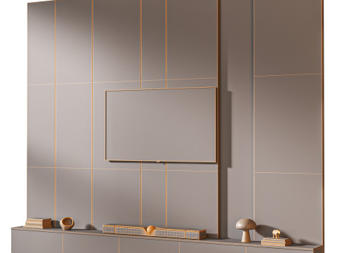 TV wall set 04 Modelo 3D