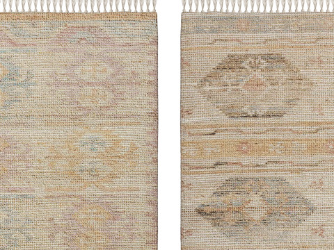 Jute Rug Himal Multicolour By Benuta 3D 모델