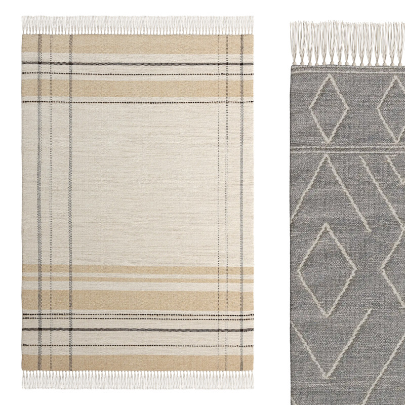 Wool Rug Bahati Beige By Benuta 3D Model .c4d .max .obj .3ds .fbx .stl .blend 