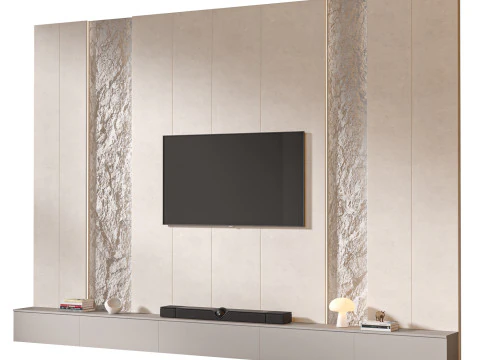 TV duvarı seti 05 3D Model