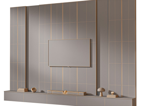 TV wall set 05 3D 모델
