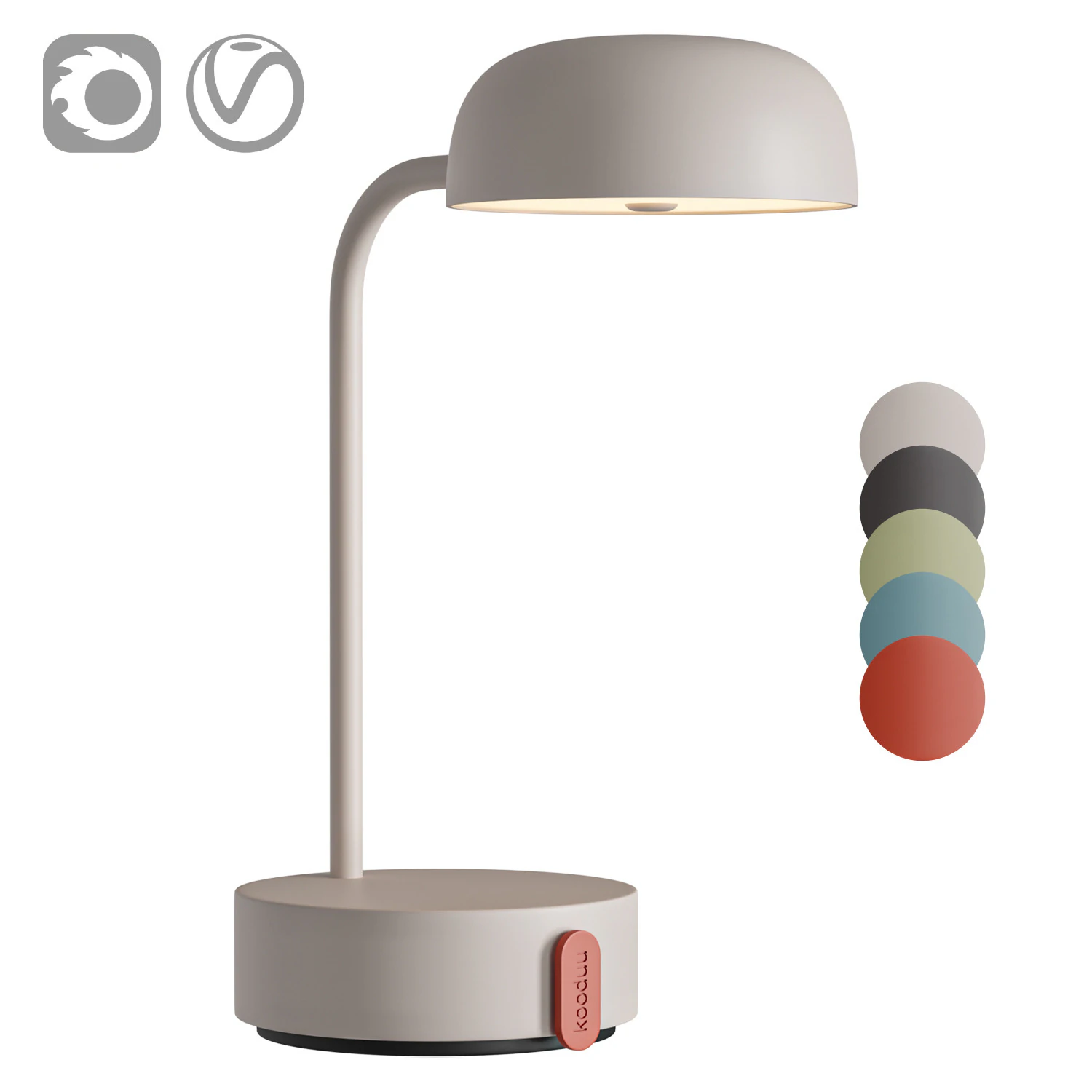 Fokus Cloudy table lamp by Kooduu 3D Model .c4d .max .obj .3ds .fbx .stl .blend 