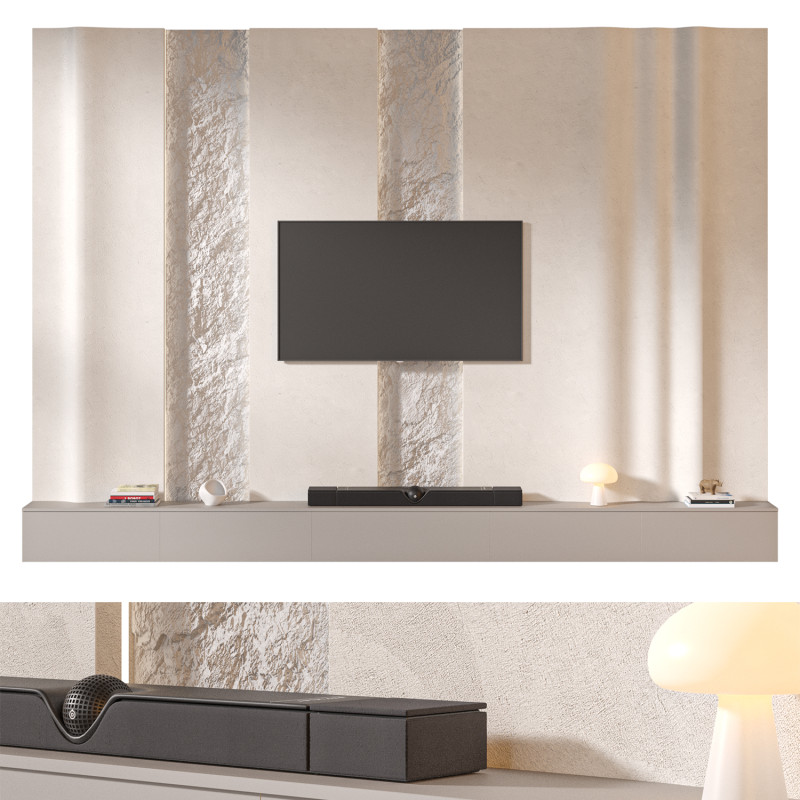 TV wall set 06 3Dモデル .c4d .max .obj .3ds .fbx .stl .blend 