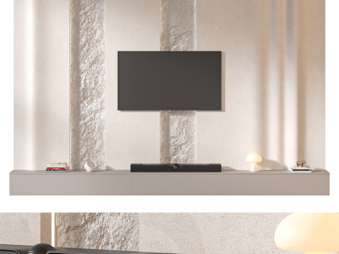 TV wall set 06 3D-Modell