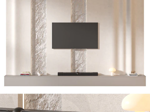 Zestaw ścienny pod telewizor 06 Model 3D