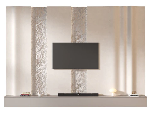 TV wall set 06 3D Model