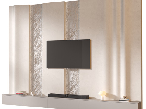 TV wall set 06 3Dモデル