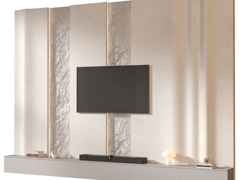 TV wall set 06 3D Model