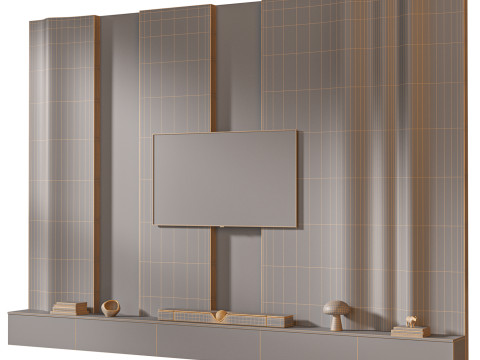 TV wall set 06 3Dモデル