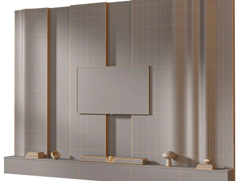 TV wall set 06 3D Model