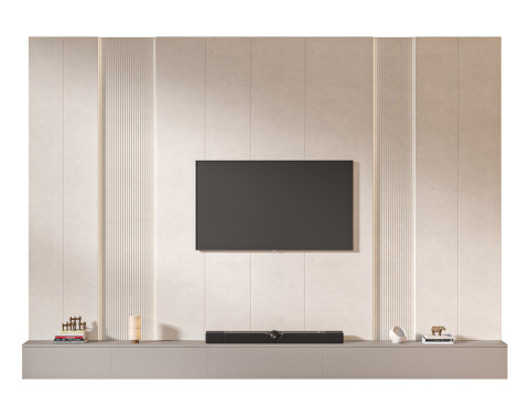 TV wall set 07 3D-Modell