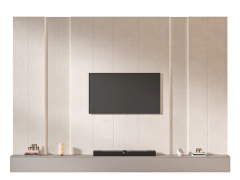 TV wall set 07 3D Model