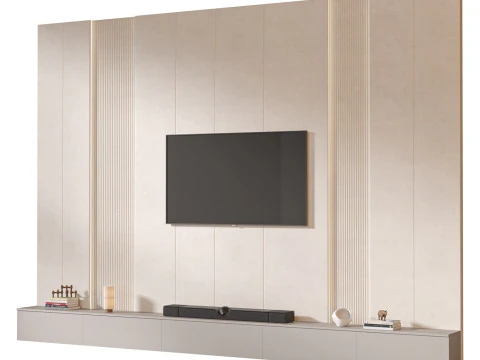 TV wall set 07 3D Model