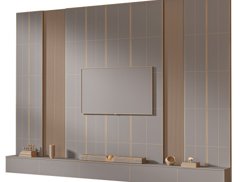 TV wall set 07 3D-Modell