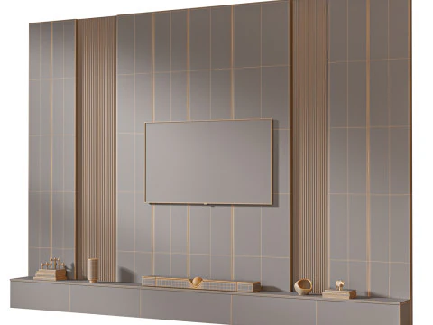 TV wall set 07 3D Model