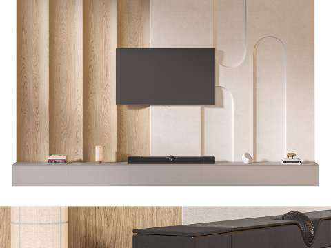 TV wall set 08 3D 模型