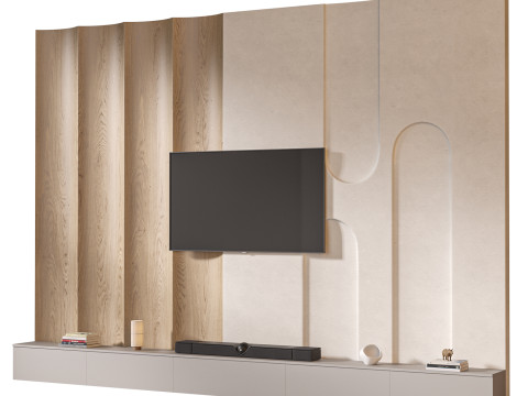 TV wall set 08 3D Model