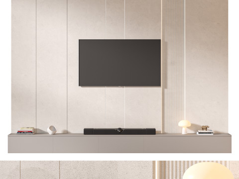 TV wall set 09 3D Model
