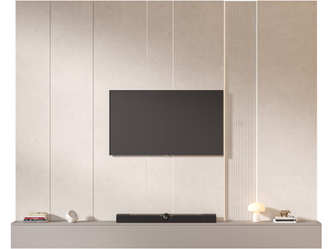 TV wall set 09 3D 모델