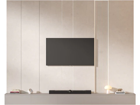 TV wall set 09 3D Model