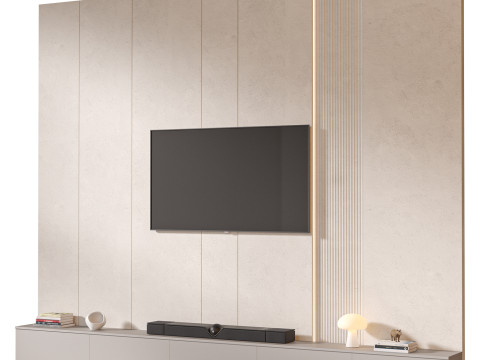 TV wall set 09 3D 모델