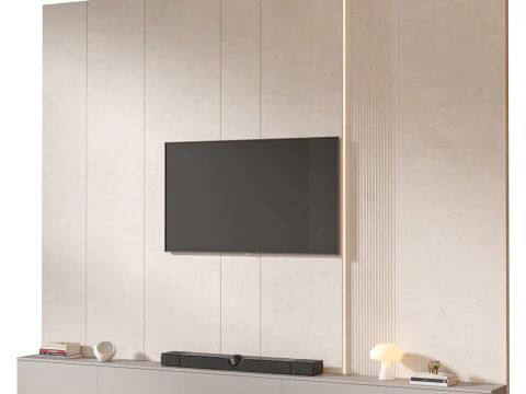 TV wall set 09 3D Model