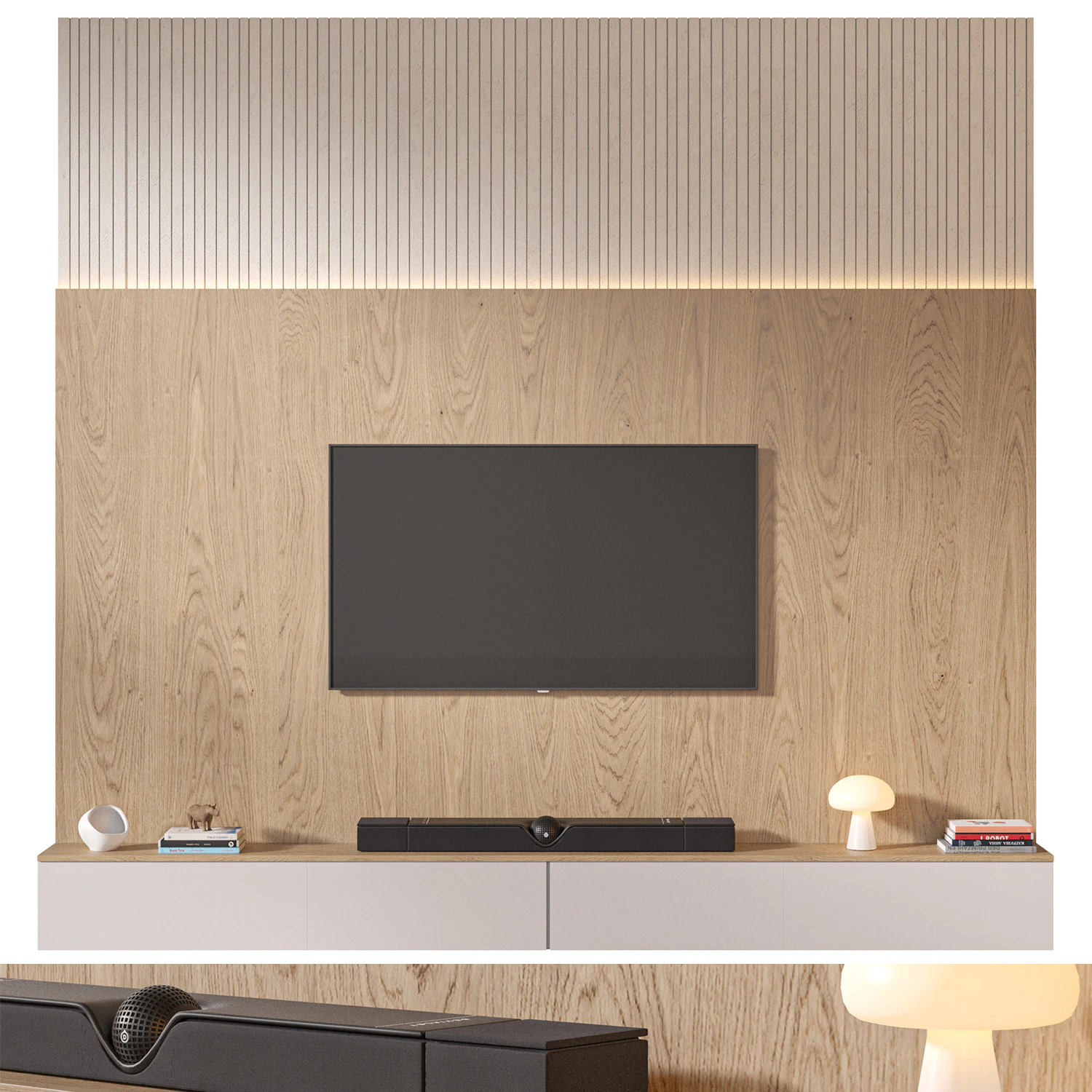 TV wall set 10 3D Model .c4d .max .obj .3ds .fbx .stl .blend