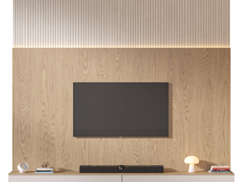TV wall set 10 3D 模型