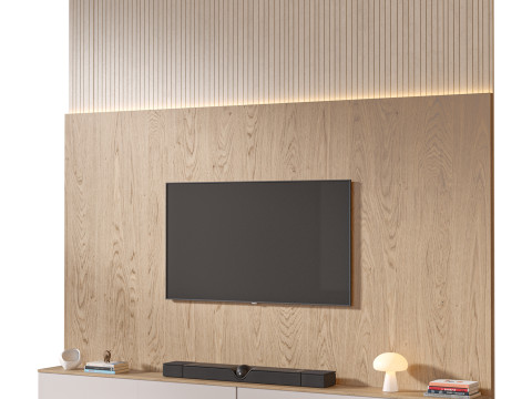 TV wall set 10 3D 模型
