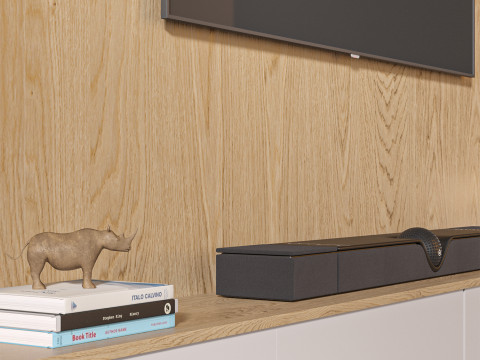 TV wall set 10 3D 模型